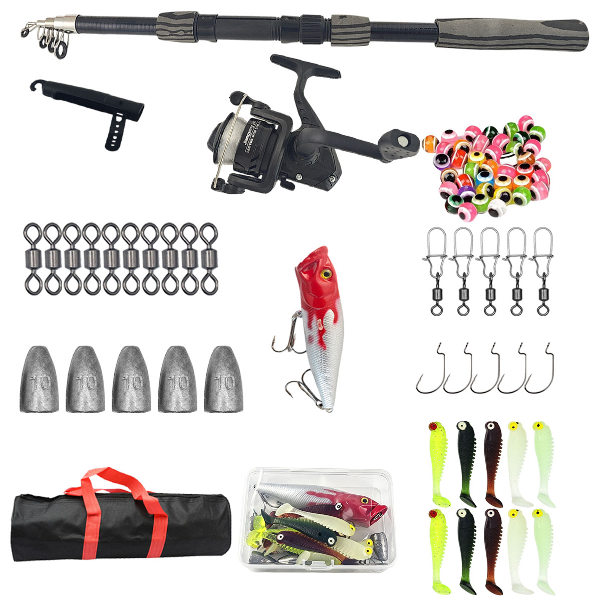 Fishing Rod Combo - طقم صنارة صيد محمولة قابلة للتمديد