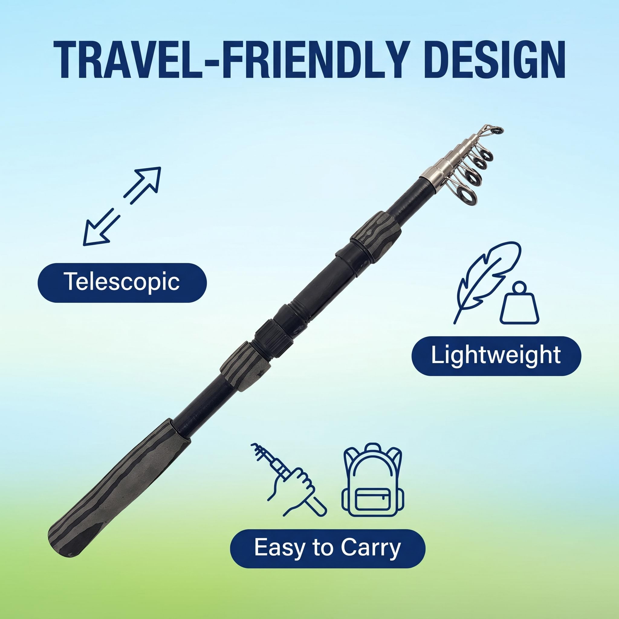 طقم صنارة صيد محمولة قابلة للت - مراجعة Fishing Rod Combo وسعره