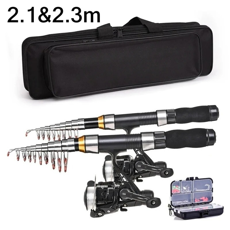 BRAVMAK 2.1/ 2.3 mTelescopic ا - مراجعة Fishing Rod Combo وسعره